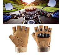 Acouto Cycling Gloves Half Finger Anti Slip Silicone Breathable Hook and Loop Mountain Biking Gloves for Outdoor Protection Khaki L Breathability Professional Provides Nonslip Mountain (XL)