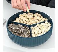 Acouto Divided Serving Tray 3 Compartments Sturdy Plastic Simple Multifunction Fruit Tray with Lid for Family Party Office White an Modern Premium Home Fruit Made A Plastic Material A (Green)