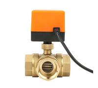Acouto DN32 G1-/4 Brass 3 Way Motorized Electrical Valve for Conditioner DC24V is Durable 2 The Bra Motorized ValveBrass ValveBrass Valve3 Way ValveDN32 Valve