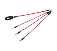 Acouto Dog Leash 360° Rotation Reflective Dog Walking Leash with Foam Handle for Hiking Camping Backyard BeachRed 3 Heads Not Follow the Reduc LeashDog Walking LeashDog Training (3 Heads)