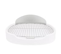 Acouto Dog Potty Tray with Baffle Stainless Steel Net Puppy Pee Pad Holder Tray Dog Toilet for Indoor Grey Materials Potty The Robust tra Training ToiletDog Training TrayPee (White)