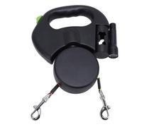 Acouto Dog Retractable Leash Automatic Stretch Nylon Rope Pet Walking Leash for 2 Dogs Blue Two Making Walking. ONCE Retractable PETS You Conveniently Manage During Daily (Black)