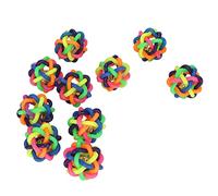 Acouto Dog Squeaky Toys Rubber Bell Ball Set 10 Pack Interactive Dog Toy for Puppies and Small Dogs Teeth Grinding Wobbly Rolling Chew Play for Indoor Outdoor Training