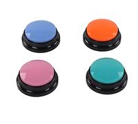 Acouto Dog Talking Buttons, ABS Voice Recording Button Set of 4, 30 Second Recordable Pet Training Buzzer with Clear Sound for Dogs Cats Kids Learning Games