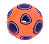 Acouto Dog Toy Ball Bite Resistant Durable Rubber Interactive Pet Food Dispensing Toy Ball with Bell Sound for Dogs Cats Blue and Orange Quality Rubber of and the [High Durable Bite (Orange and
