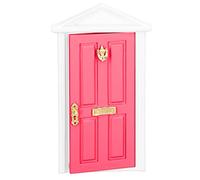 Acouto Doll House Feen -Tür - Fun and Unique Wooden Mini for Add Colorful Scenes in 1:12 Doll Houses (Rose Red)