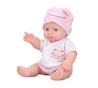 Acouto Doll Soft Silicone Body Lifelike Newborn Doll with Bright Eyes for Kids 11.8 Inch DollReborn Infant DollLifelike DollLifelike Newborn DollSoft Body DollBaby Toy Lifelike D