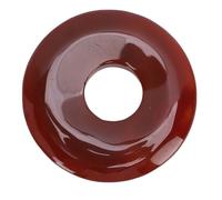 Acouto Donut Pendant Crystal Stone, Red Agate Necklace for Jewelry Making, Healing Stone Pendant for Women Men, Unique Holiday Birthday Gift