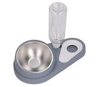 Acouto Double Dog Cat Bowls with Automatic Waterer Bottle Neck Tilted Pets and Food Bowl Set Gray Blue Set Reduces on While Cat Food BowlDouble Pet SetCat SetCat (Grayish Blue)