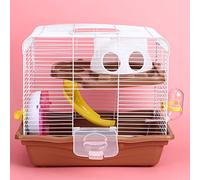 Acouto Double Layer Luxury Calm Wheel Hamster Cage Pet Supplies for Hamster Owners Plastic Ice Wire 35x26.5x32 Cm