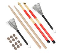 Acouto Drumstick Kit Rute Brush Damper Set Musical Instrument Playing Accessories with BagM02763 with Fine Glossy Com Drumstick KitDrum RuteDrum BrushDrum DamperDrum AccessoriesMusical (M02762 Coffee)
