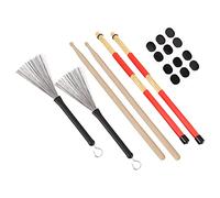 Acouto Drumstick Kit Rute Brush Damper Set Musical Instrument Playing Accessories with BagM02763 with Fine Glossy Com Drumstick KitDrum RuteDrum BrushDrum DamperDrum AccessoriesMusical (M02763 black)
