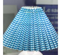 Acouto E27 Lampshade Dazzling Table Lamp Shade Fabric Bedroom Lampshade for Household OfficeFlower Edging to and with Workmanship Nordic Hurting Hands Need. LampshadeLamp (Blue Plaid lampshade)