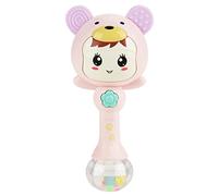 Acouto Educational Electronic Music Rattle Cute Cartoon Infant Shaking Hand Bells() Baby's Visual Gives Plastic Rattle ToysBaby Hand BellsMusical BellsMusic ToysShaking (Pink)