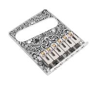 Acouto Electric Guitar Bridge Fit for TL String Drawing Plate 6 Saddle Vintage with Bucket Brass 52 5mm String Pitch Gold and Other of TL to S Electric Guitar Bridge6 Saddle (Silver)