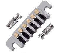 Acouto Electric Guitar Bridge Pull Plate Tail Piece Reversible String Guitar Roller Saddle Bridge TP-6 Stop Rod Compatible with/SG//EPI Gear Replacement Part This (Silver)