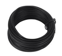 Acouto Electro Galvanized Iron Wire 0. 40m Round Sturdy Flexible PVC Coated Binding Tie Wire White The Tie Galvanized Made w Electro Iron WireGalvanized (Black)