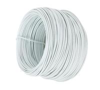 Acouto Electro Galvanized Iron Wire 0. 40m Round Sturdy Flexible PVC Coated Binding Tie Wire White The Tie Galvanized Made w Electro Iron WireGalvanized (White)
