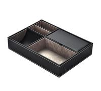 Acouto Elegant Multifunctional PU Multifunctional Leather Storage Box Organizer for a Clean and Decent Work Area