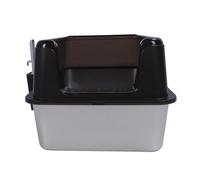 Acouto Enclosed Stainless Steel Cat Litter Box Top Entry Splashing Extra Large Metal Kitty Litter Box Cat Toilet Grey Size The 2362x1575x591 Stainless Steel (Black)
