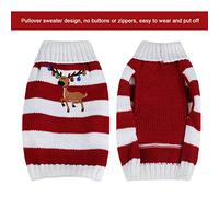 Acouto Fashionable Pet Warm Sweater Cute Stripe Clothes Cat Dog Winter Coat for Christmas Pet SweaterDog Sweat (S)