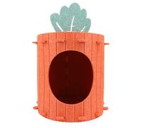 Acouto Felt Cat Cave Bed SOFT Comfortable Scratch Relaxing Warm Carrot Cave House for Indoor Cats Effect Cat's Adds MATERIAL The Shaped SHAPE Fun and Them and SOFT Made Dense Bed