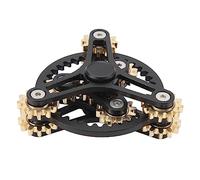 Acouto Fingertip Gear Toy 4 Gears Decompression Metal Finger Hand Brass Toy for STRESS Relieving Black Deficit Autism ADHD Other Issues Releasing STRESS and Attention Relaxing for (Black color)