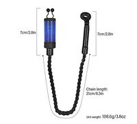 Acouto Fishing Swinger Chain Alert Swinger Bite Alarm Hanger Fishing Tackle Glow included Put the Night Durability 21cm Into Head High for Easily SwingerChain (Red)