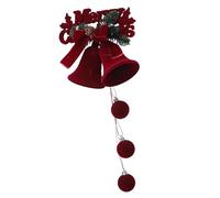 Acouto Flocked Hanging Xmas Tree Ornament, Premium Flocking Material Red Christmas Ball Decor for Holiday Party Home Office Store (Letter Plaque)