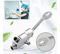 Acouto Floor Foot Pedal Control Switch Tap Valve Faucet Basin Single Cold Pedal Valve Switch of Material Life. Service Office Schools in High and Factories Public Floor Foot (Silver)