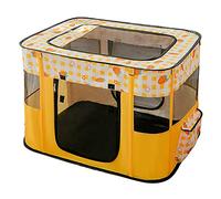 Acouto Foldable Cat House REMOVABLE Skylight Breathable Cat Delivery Room Dog Playpen for Pet Supplies L 90x70x60cm / 35.4x27.6x23.6in Green Open Adjust and Will Door Adopts REMOVABLE (Yellow)