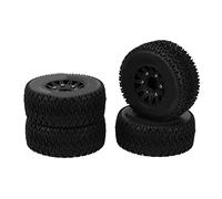 Acouto For /10 RC Short Course Truck Tires For For SENTON For For Slash 12mm 14mm 17mm Hex RC Truck Tires Green The and Strong Abrasi Short Course TiresFor /10 (Black)