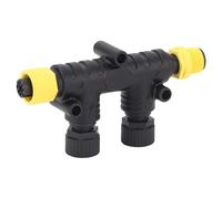 Acouto for NMEA 2000 2 Ports T Connectors IP67 Metal Nut 5 Pin Backbone Drop Cable Tee Connector for Networks 2000 and for Simrad 2 Ports Tee for NMEA 2000for