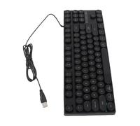 Acouto Gaming Keyboard USB Round 87 Keys Colorful Backlit Ergonomic Mechanical Touch Wired Keyboard for Desktop Laptop PC Blue Ergonomic Design Gaming KeyboardWired Keyboard87 Key (Black)