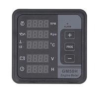 Acouto Generator Set Controller Digital Genset Engine Meter with Mounting Parts DC8?36V GM50H Oil Battery Water and Good Display Multiple Voltage Cumulative Speed and Pressure