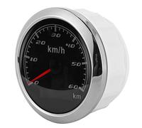 Acouto GPS Speedometer High Accuracy 85mm 60KM/H for Marine Ships Yachts Car Motorcycle ABS+316 Stainless Steel Universal (Black Dial)