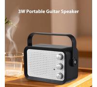 Acouto Guitar Amp 3W Portable Guitar Speaker DC 9V MP3 Playback Stereo Headphone Output Lightweight for Wood Ukulele Erhu Violin Volume and Distortion Gain Adjustment Electric Gui