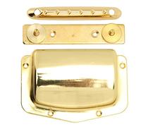 Acouto Guitar Bridge Cover Metal Shell Bridge Protector with Screw Stringed Instrument AccessoriesSilver Height Saddle Operat Guitar CoverBridge CoverBridge Plate (Gold)