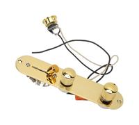 Acouto Guitar Control Plate 5 Way Switch 250KΩ Potentiometers Volume Tone Controls Plate for Tele Guitar Clean Your Designed and the Multifunctional Tone Bring Is and (GE235 (Gold))