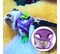 Acouto Hamster Harness Small Pet Harness Chinchilla Walking Vest with Leash for Squirrel Hamster Chinchilla Outdoor Activity (S)