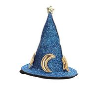 Acouto Hamster Hat Moon Star Pattern Small Animal Pet Top Hats with Chin Strap for Turtles Lizards Geckos Gold Chin Strap Bottom Ea Hamster HatSmall Animal Pet HatsSmall Top (Blue)