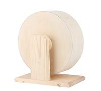 Acouto Hamster Running Wheel Hamster Exercise Wheel Workout Natural Wood Silent Pet Exercise Running Toy with Wider Design for Guinea Pig Hedgehog Chinchilla (M)