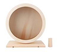 Acouto Hamster Running Wheel Hamster Exercise Wheel Workout Natural Wood Silent Pet Exercise Running Toy with Wider Design for Guinea Pig Hedgehog Chinchilla (S)