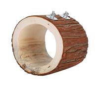 Acouto Hamster Sleeping House Cedar Wood Hideaway 12.5 X 14 X 15 Cm Hanging Tree Hole Cave with 10 Cm Entrance NonSlip Mat for Hamsters Squirrels Parrots Small Pets