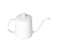 Acouto Hand Drip Coffee Pot, Gooseneck Pot, Long Narrow Spout for Precise Pouring, Erosion Proof, Stainless Steel, Great for Tea, Coffee at Hotels, Restaurants, Family and So on (White 600ml)