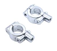 Acouto Handlebar Mirror Mount Clamp Aluminum Handlebar Rearview Side Mirrors Adapter Holder Clamp Universal for Motorcycle Scooter, 2 Pcs 10mm/8mm Brands Universal for (Silver)