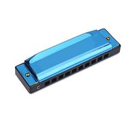 Acouto Harmonica 10 Hole 20 Key of C Blues Mouth Organ Musical Instrument for Beginner Texture Easy Comb Re Harmonica10 Hole HarmonicaMouth OrganBlues HarmonicaC Key Harmonica (Blue)
