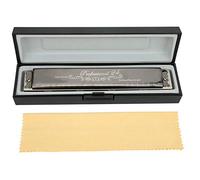 Acouto Harmonica Professional Mouthorgan Diatonic Harp 1.2mm B Base Plate 24?Hole Polyphonic HarmonicaProfessional MouthorganMouthorg Transparent and Resi (D Key)