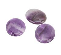 Acouto Healing Crystals Set, 3 Piece Amethyst Healing Stones, Purple, Hand Carved Polished Worry Stone for Meditation, Anxiety Relief, Reiki Crystal Thumb Thumb