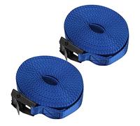 Acouto Heavy Duty Black Nylon Tie Down Straps, Enhanced Strength Lashing Bands with Zinc Alloy Buckles, Portable Secure Straps for Travel, 2Pcs (3 Meters / 9.84ft)